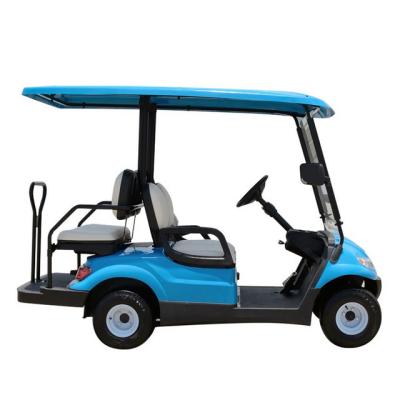 China Welded High Tensile Steel + PP Engineering Plastics EXCLUSIVE! 4 Seaters Non Gas Battery Motorized Electric Golf Cart With Rear Flip Seats (A617.2+2) for sale