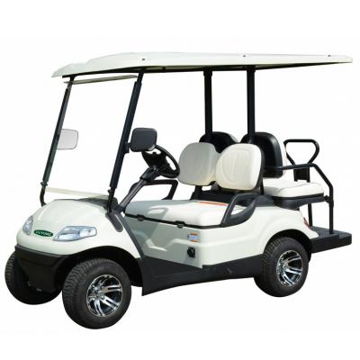 China High Tensile Steel Welded + PP Engineering Buggy Electric Plastics 4 Seaters Electric Four Wheel Golf Cart With Rear Seats for sale