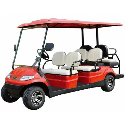 China High Tensile Steel Welded + PP Engineering Plastics 6 Seaters Electric Golf Car With Rear Seats for sale