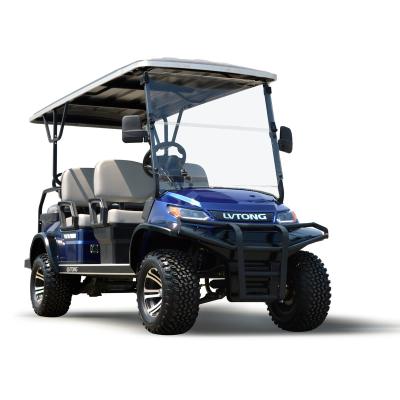 China High Tensile Steel Welded + PP Engineering Plastics 6 Seaters Lifted Electric Golf Cart With Folded Back Seats for sale