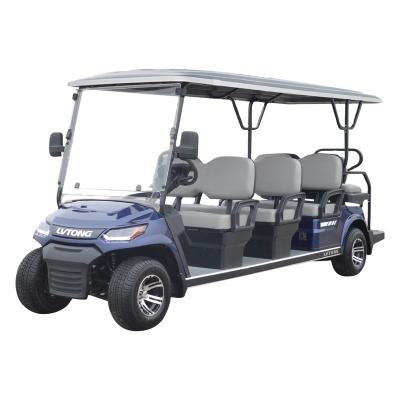 China High Tensile Steel Welded + PP Engineering Plastics 8 Seaters Electric Golf Car With Rear Seats for sale