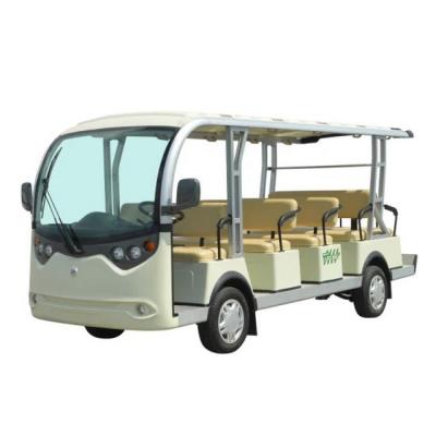 China High Tensile Steel Welded + PP Engineering Plastics 14 Seaters 72V AC System Tourist Bus Sightseeing Electric Golf Cart Without Doors for sale