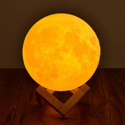 China Modern 3d Printed Magnetic Moon Lamp Birthday Gift Led Small Bedside Lamptable Night Light Floating Moon Lamp for sale