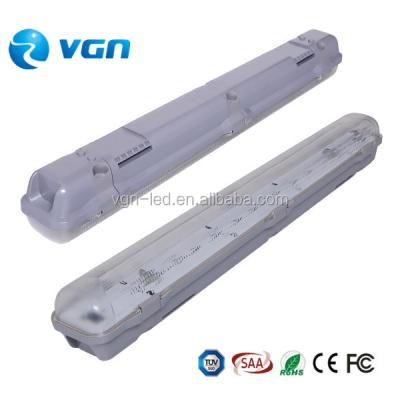 China 6 Ft LED Aluminum Industrial Fluorescent Ceiling Light Fixture Tube Plastic Cover for sale