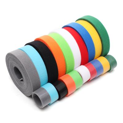 China Sustainable Wholesale Attaching Strong Adhesive Back To Hook And Loop Back Strap For Cable Wire for sale