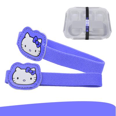 China Factory direct sale elastic high tenacity durable elastic band for bento belt lunch boxes tie with logo for sale