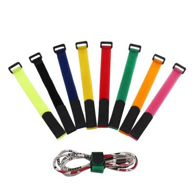 China Hot Sales Polyester Self Locking Hook And Loop Cable Tie With A Clasp For Binding Wire for sale