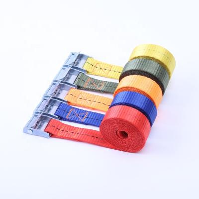 China Polyester 1 Inch 25 Mm Cam Buckle Tie Down Straps For Cargo Lashing Luggage Bag Hold Down Belt Metal Buckle for sale