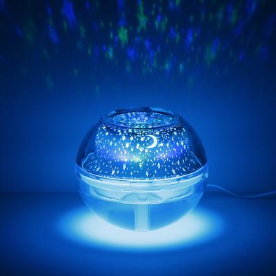 China Car Usb V Epsilon Crystal Projection Lamp Led Mini Night Lamp Ultrasonic Luchtbevochtiger Aroma Diffuser Mist Maker Projector And Air Humidifier 500ml Star for sale