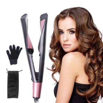 China Household Professional 2 in 1 Twist Hair Curling Straightening Wet Dry Flat Iron Hair Straightener Curler Hair Styler Tools for sale