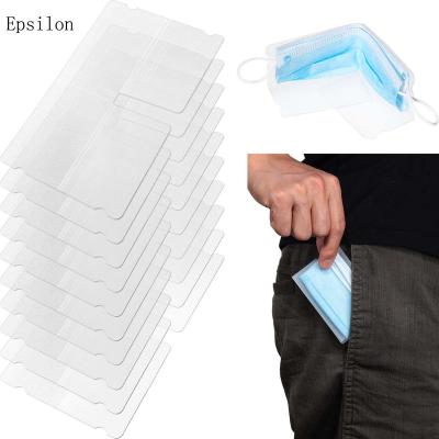 China Mini Portable Disposable epsilon pp pocket face mask case container holder clip storage keeper box bag cover dustproof maskcase EMC001 for sale