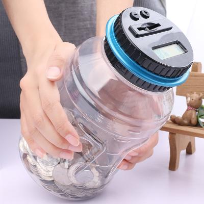 China wholesale plastic electronics transparent automatic epsilon plastic piggy bank children piggy banks large for sale