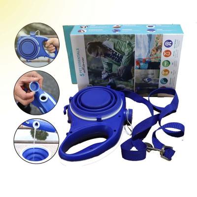 China Multifunctional Sustainable Epsilon All In One Portable Polyester Pet Accessories Dog Leash With Water Bottle for sale