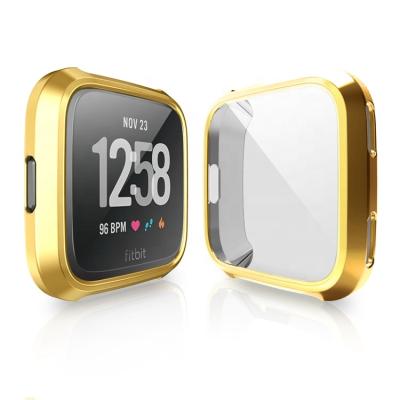 China New Arrival Soft TPU Replacement Full Cover Clear Plated Protective Watch Case For Fitbit Versa/Versa SE for sale