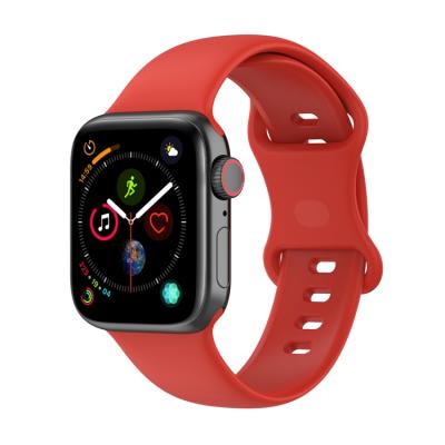 China Hot Selling High Quality Soft Silicone Rubber Watch Strap Band For Apple Watch Smart Watch Rubber Strap for sale