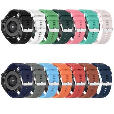 China Water Resistant Replacement 22mm Silicone Rubber Adjustable Sports Watch Strap Band For Huawei Watch GT for sale