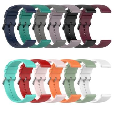 China 20MM Rubber Zinc Alloy 22MM Round Buckle Tail Silicone Strap For Huami Amazfit 2/GTR 2E Silicone Sport Strap GTR for sale