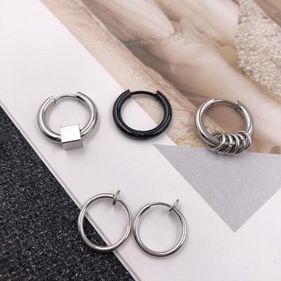 China Hot Sale Mixed Simple Wholesale Cheap Stud Earrings Fashionable Men's Street Hip-Hop Earrings August Trendy Jewelry for sale