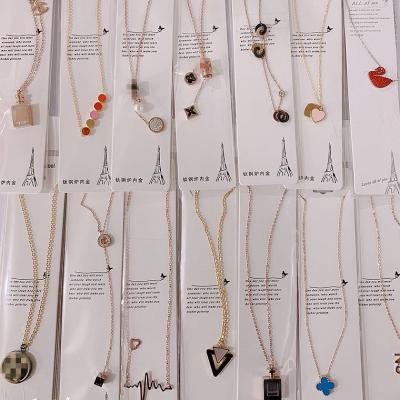 China FASHIONABLE August Jewelry Necklace Mix And Match Wholesale Clavicle Chain Rose Gold Titanium Steel Pendant Necklace for sale