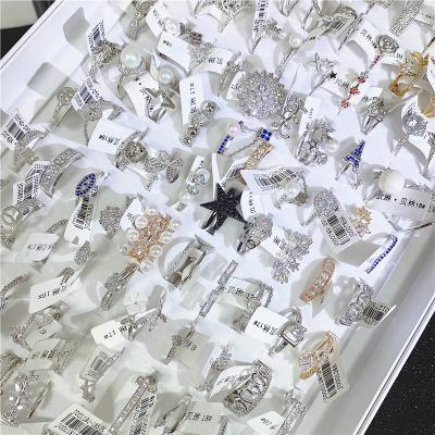 China FASHIONABLE August jewelry ring mixed new zircon ring fashion wholesale micro-inlaid female full pearl ring for sale