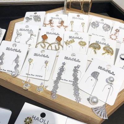 China August FASHION Jewelry Wholesale Mixed 925 Silver Needle Fashion Micro Inlaid Zircon Loose Gold Plated Long Tassel Earrings for sale