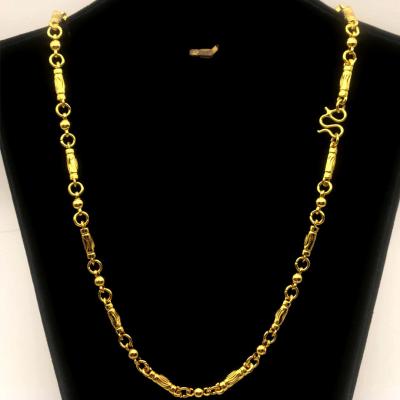 China FASHIONABLE jewelry sand gold jewelry wholesale hot-selling vietnamese brass gilded mitation i strand gold plated hexagonal chain necklace for sale