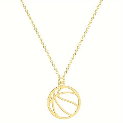 China Casual/Sporty Trendy Stainless Steel Sports Basketball Style Pendant Necklace Waterproof Jewelry Accessories Birthday Gift For Men Women for sale