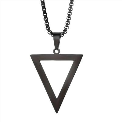 China Casual/Sporty Fashion Simple Stainless Steel Sport Pendant Inverted Triangle Necklace For Men And Boys Waterproof Party Casual Gift Jewelry for sale