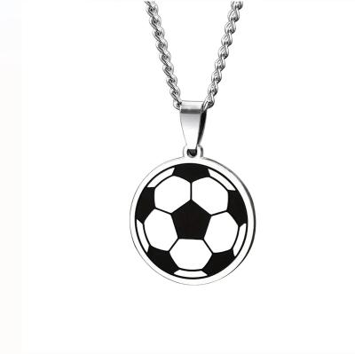 China Casual/Sporty Fashionable And Creative Stainless Steel Sports Football Pendant Necklace Birthday Gift Party Men Women Jewelry Accessories for sale