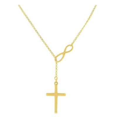 China CLASSIC Infinity Cross Necklace Vintage Lucky Number 8 Cross Necklace Ladies Pop Necklace Stainless Steel 8-Word Cross for sale