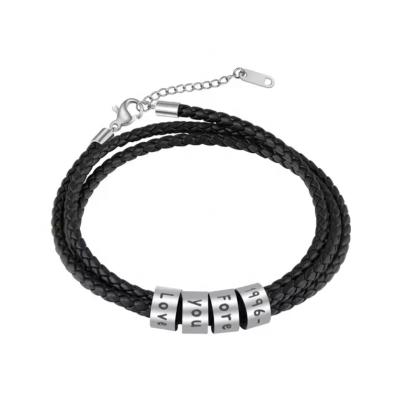 China TRENDY Stylish Stainless Steel Lettered Ring Bracelet Hand Woven Adjustable Bracelet Sport Send A Gift To A Friend for sale