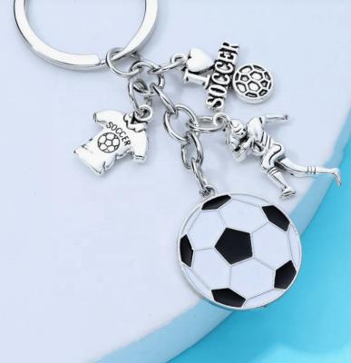 China Fashion Athletes I Love Soccer Stainless Steel Commemorative Keyclasp Personalized Custom Soccer Jersey Sports Backpack Pendant Keyclasp for sale