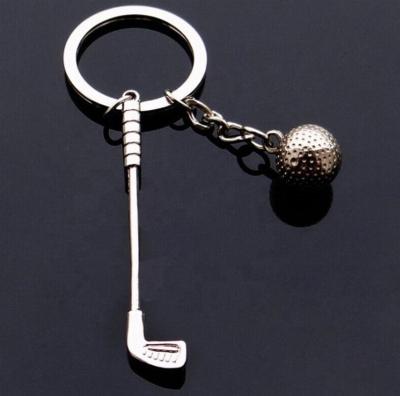 China Sports Popular Sports Style Golf Clubs Stainless Steel Jewelry Key Chain Customized Personality Fashion Sports Goods Lovers Key Chain for sale