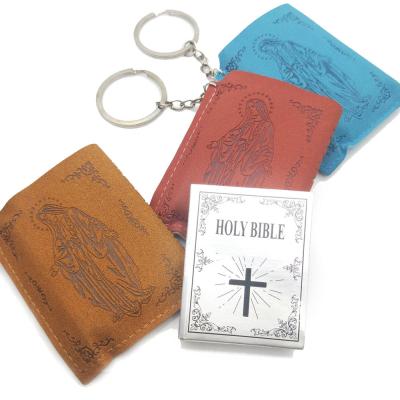 China Small Mini Koran Quran Arabic Hot Handmade Religious Mini Book Keychain Multi Purpose Daily Life Pendant Skin Key Chain for sale