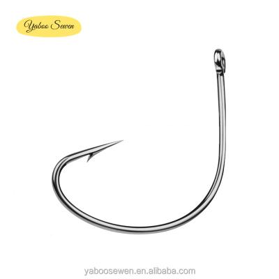 China Fish Bait Wholesale Barbed Single Fishing Hooks 100pcs High Quality Reinforcement Lure for sale