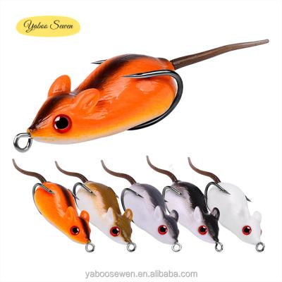 China Hot Selling Wholesale Silicone 5cm Mouse 9g Artificial Soft Bait Sinking Silicone Fishing Lures for sale