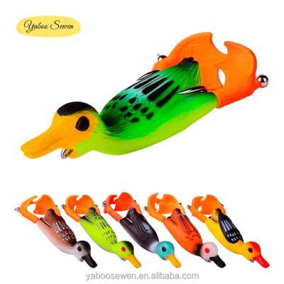 China Hot Selling Wholesale 9cm Silicone 11.5g Floating Duck Artificial Soft Bait Silicone Fishing Lures for sale