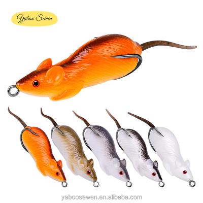 China Hot Selling Wholesale Floating Silicone 6cm Mouse 11.5g Artificial Soft Bait Silicone Fishing Lures for sale