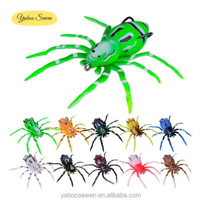 China Hot Selling Wholesale Floating Silicone 7.5cm Spider 7g Artificial Soft Silicone Fishing Lures for sale