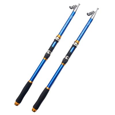 China 2022 New Telescopic Fiberglass Sea Rods Fishing Rod Carbon Fiber With Guides 2.1m 2.4m 2.7m 3.0m 3.6m for sale