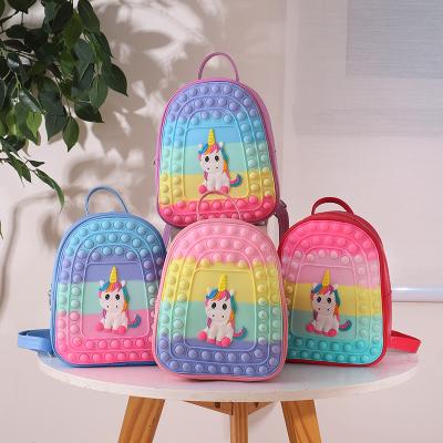 China Factory direct sales decompression rodent pioneer bag wholesale new design unicorn silicone waterproof backpack children for sale