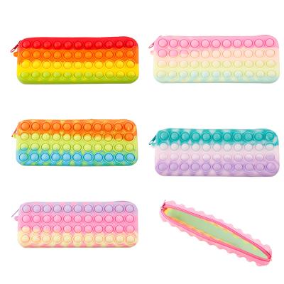 China New Fashion Amazon stationery bag rodent pioneer pencil silicone storage bag Japan and South Korea silicone stationery bag for sale