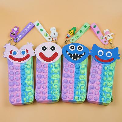 China Pioneer Eco-friendly Silicone Rat Children's Cute Pen Bag Cartoon Bobbi Creative Pen Box Macaron Color Stationery Storage for sale