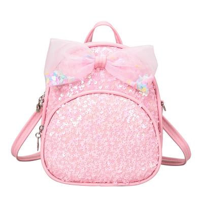 China Waterproof Sequin Bow Children Trend Cute Backpack Girls Princess Bag Kindergarten Kids School Bag Wholesale for sale