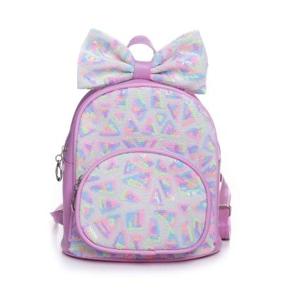 China 2022 new style backpack waterproof children's small bow kindergarten schoolbag fashion sequins girl princess backpack for sale