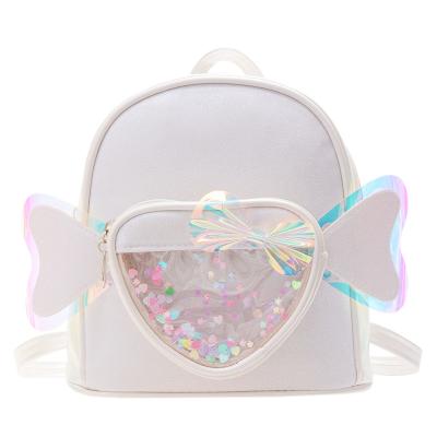 China New Kindergarten Waterproof Wholesale Schoolbag Sequins Love Bow Backpack Princess Transparent Backpack Children Bag for sale