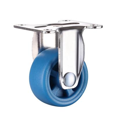 China Furniture Guangzhou PA Wheel Chrome Bracket Blue Nylon Trolley Casters Silent Small Caster Wheel For Office-Rigid for sale