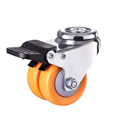 China Silent Office Chair Wheels Caster Wheels Chair Casters For Movable Furniture Swivel Heavy Duty Bearing Braked Rubber Double Caster for sale