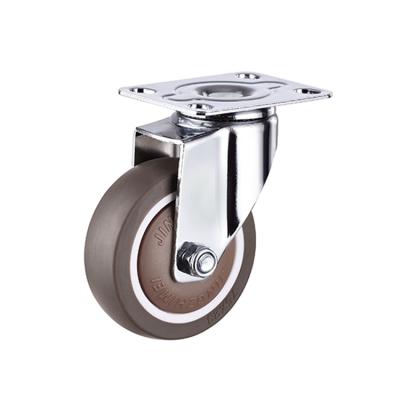 China 2/2.5/3/4 Inch Silent Casters Wheel Soft Rubber Silent Indoor TPR Trolley Casters With Bearing For Robot for sale