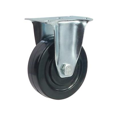 China Black Rubber Anti-Static Swivel Casters Rigid ESD Caster Manufacturers 75mm Fixed Wheel Bracket for sale